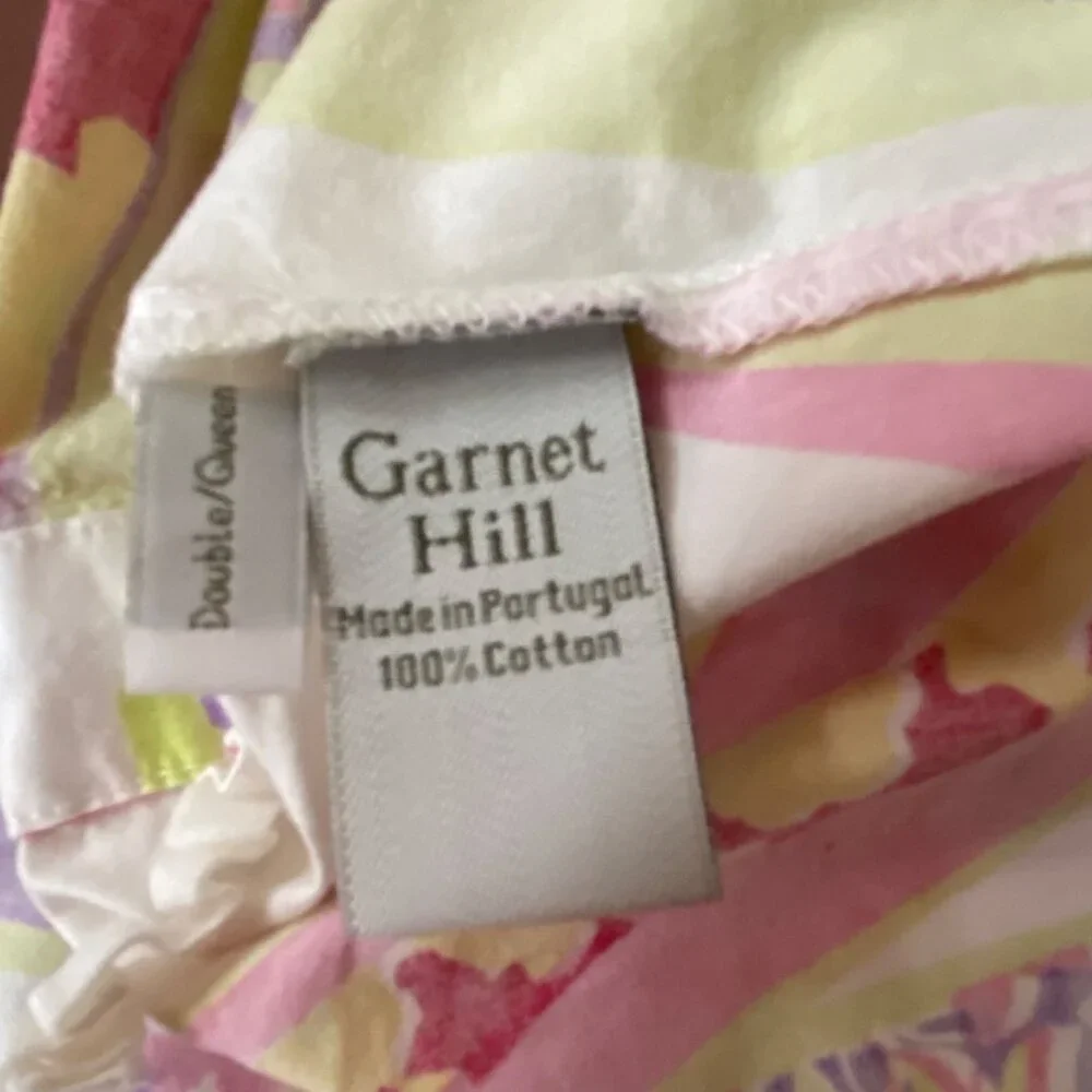 Garnet Hill Cotton Duvet Cover Pink Purple Surfboard Beach Cottage Portugal‎ QN